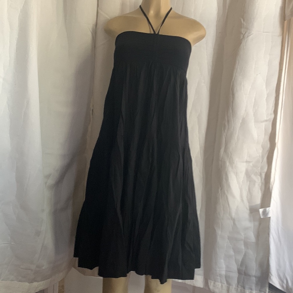 Theory Linen Viscose Elastane Tiered Halter Midi … - image 2